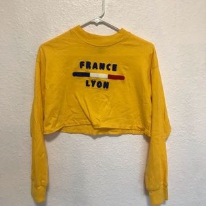 Yellow Long Sleeve Crop Top